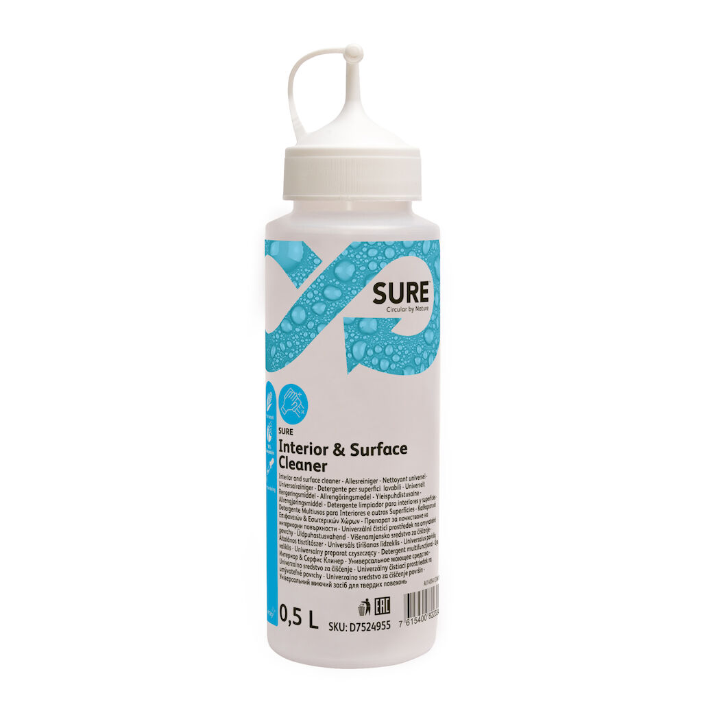 SURE tyhjät annostelupullot, 500 ml 6x1kpl - SURE Yleispuhdistusaineelle